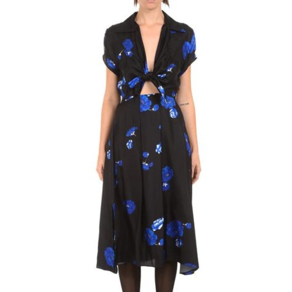 Lindsey Thornburg Clark Dress - Black/Blue Floral